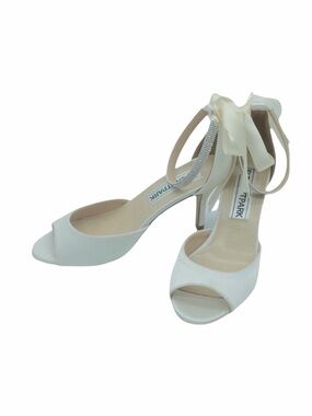 Elegantpark High Heel Ivory Peep Toe Sandals Size 10